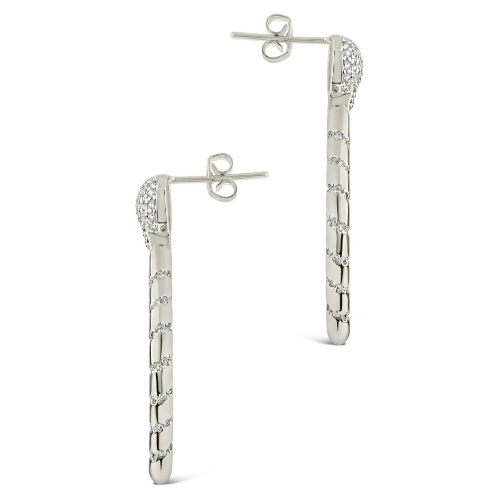 earring 14k gold plated Silver Geometric - Picture 3 of 4